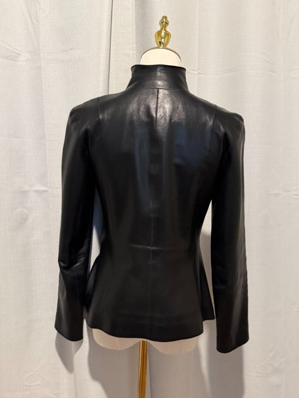 Cole Haan Black 100% Lambskin Leather Jacket Size 2 - Picture 5 of 12
